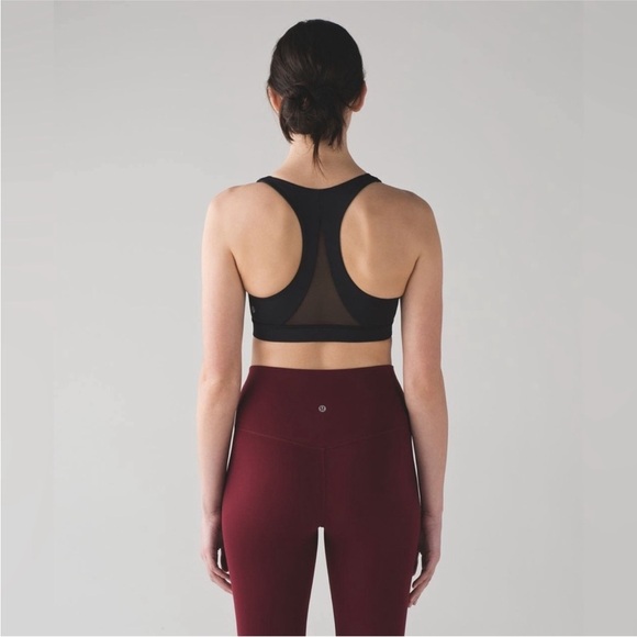 Lululemon Invigorate Sports Bra Racerback Black Mesh Size 4 - Picture 3 of 9